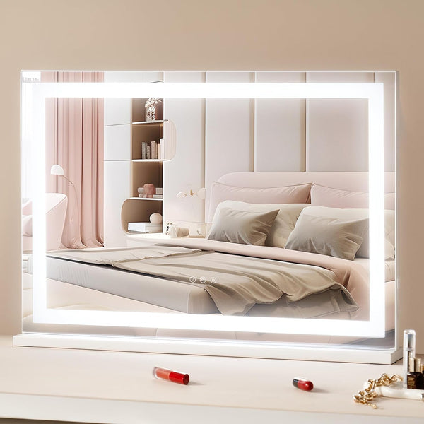 VEVOR LIGHTED MAKEUP MIRROR THREE COLOR LIGHTING MODES HOLLYWOOD VANITY MIRROR - Like New