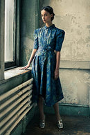 GARYGRAHAM422 WOMEN'S AMANDA DRESS - SIZE: WOMEN XS - INDIGO FLORAL - Brand New