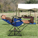 GDY CAMPING CHAIRS OVERSIZED HAMMOCK FOLDING ROCKING CHAIRS ADJUSTABLE - BLUE - Like New