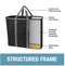 CleverMade Collapsible Laundry Basket BLACK/GREY 2 Pack 7070-0006-0011 - Like New