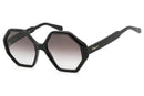 SALVATORE FERRAGAMO WOMEN'S HEXAGONAL 55MM SUNGLASSES, FRAME/LENSES - BLACK - Like New