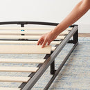 AMAZON BASICS METAL PLATFORM BED FRAME WITH WOODEN SLATS - 06PBECBF-QQ - BLACK - Like New