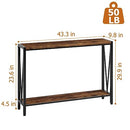 Towallmark 2-Tier Console Table with Storage Shelf Rustic Brown B0CQXGCB1X - Brand New