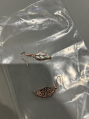 GENERIC GOLD AND WHITE LEAF EARRINGS - GOLD AND WHITE - Like New