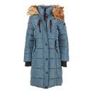 OLCW780 CANADA WEATHER GEAR WOMEN LONG PUFFER FAUX FUR TRIM TEAL OCEAN MEDIUM - Brand New
