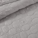 M Fabulous Modern Oversize Light Weight Stitched Bedspread 3Pcs Mid Century Gray - Brand New