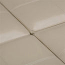 SIMPLI HOME AVALON FAUX LEATHER COFFEE TABLE STORAGE OTTOMAN - SATIN CREAM - Like New