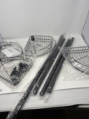 EZFURNI SHOWER CADDY CORNER, 4 LAYER ORGANIZER, TENSION POLE,39.2-113 IN - BLACK - Like New