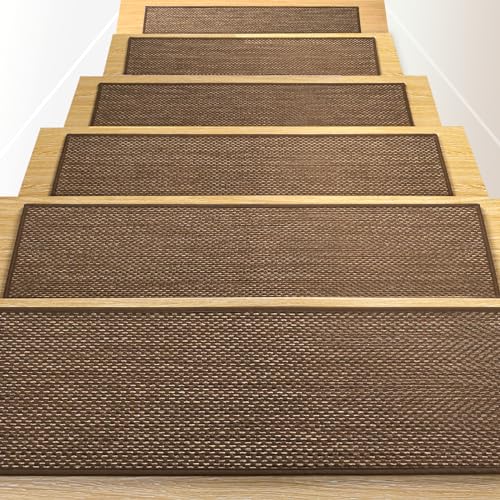 RIOLAND Non-Slip Stair Treads for Wooden Steps Indoor 8" X 30" 15Pack Brown - Like New