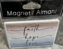 GREENBRIER REFRIGERATOR CERAMIC MAGNET FAITH/HOPE/LOVE - MULTI - Like New