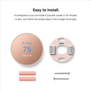 Google Nest Smart Programmable Wifi Thermostat for Home GA02082-US - Sand Like New