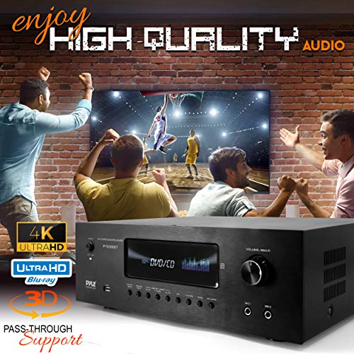 PYLE 1000W BLUETOOTH HOME THEATER RECEIVER 5.2 CHANNEL SURROUND SOUND - BLACK - Like New