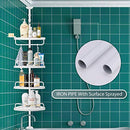 ChoJiah 10 Feet 4 Tiers Corner Shower Caddy, Adjustable Shower Shelf - Brand New
