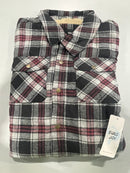 EURO JOY FLANNEL SHERPA-LINED SHIRT JACKET - SIZE: WOMEN XXL - BLACK/GRAY - Brand New