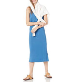 AMAZON ESSENTIALS WOMEN'S PULL-ON KNIT MIDI SKIRT ELASTIC WAIST, XS, BLUE - Like New