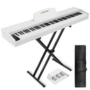 UISCOM ELECTRIC PIANO KEYBOARD, 88 KEY SEMI-WEIGHTED KEYBOARD - WHITE - Like New
