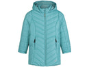 SPYDER GIRLS' BOUNDLESS LONG PUFFER COAT - YOUTH LARGE - AQUA SEA - Like New