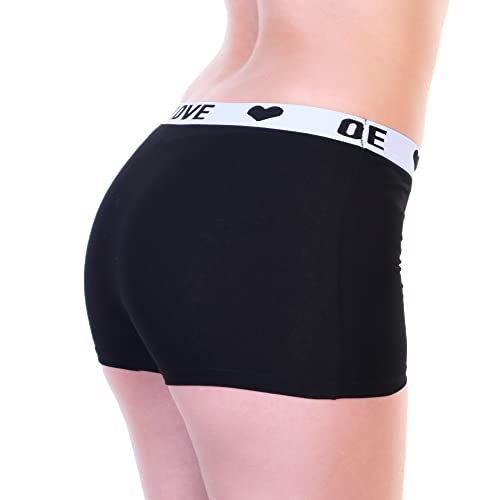 G6514ASST12UM Angelina Women Boy Shorts Panties Only Love 6 Pack Multi M - Brand New
