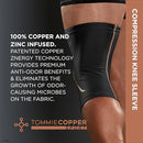 TOMMIE COPPER KNEE COMPRESSION SLEEVE 4D STRETCH & NON-SLIP FIT L/XL - BLACK - Like New