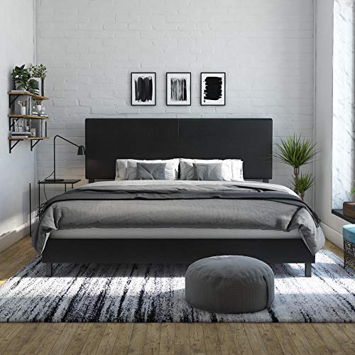 DHP JANFORD UPHOLSTERED BED, KING 4156049 - BLACK - Like New