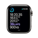 APPLE WATCH SERIES 6 GPS CELL 44MM GRAPHITE STAINLESS STEEL CASE BLACK BAND - Like New