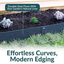 Sunnydaze 16.7' Steel Garden Edging for Landscaping 5-Pack HBM-666 Gray - Like New
