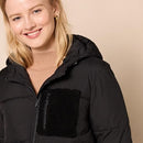AMAZON BASICS AMAZON ESSENTIALS WOMENS FULL-ZIP SHERPA FLEECE PUFFER JACKET M - Brand New