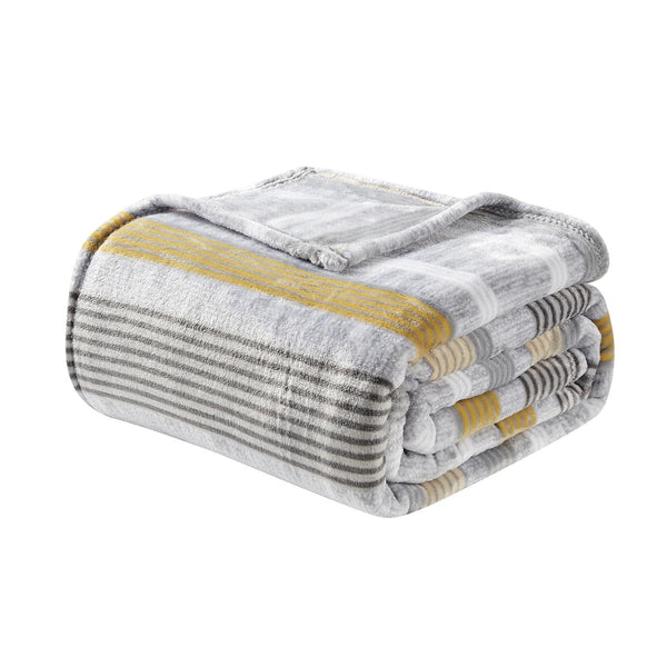 PLAZATEX Brea Printed Luxurious Ultra Soft Lightweight Blanket 102" x 90" - Like New