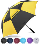 ZOMAKE Oversize Windproof Heavy Duty Umbrellas Extra Large 68" XL - Yellow/Black - Brand New