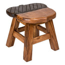 Sea Island Imports Acorn Hand Carved Acacia Hardwood Decorative Short Stool - Brand New