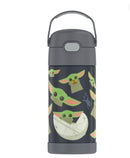 THERMOS FUNTAINER WATER BOTTLE WITH STRAW - 12 OUNCE KIDS MANDALORIAN - Like New