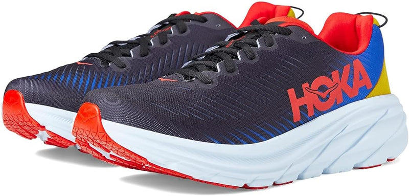 1119395 HOKA ONE ONE MEN'S RUNNING SHOES RINCON 3 BLACK DAZZLING BLUE SIZE 11.5 - Like New