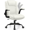 BRICK ATTIC LEATHER OFFICE CHAIR PU HOME DESK CHAIRS WITH ERGONOMIC BACK - WHITE - Like New