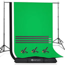 Yesker Backdrop Stand with Backdrop Kit 3 Muslin White Black Green Screen - Like New