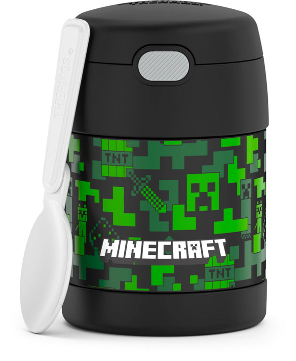 THERMOS FUNTAINER Insulated Food Jar 10 Ounce Kid Friendly Food Jar, Minecraft - Like New