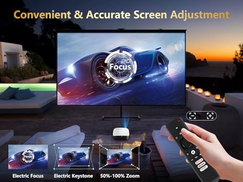 GOODEE SMART 4K PROJECTOR WITH 5G WIFI AND BLUETOOTH - BLACK/WHITE - Like New