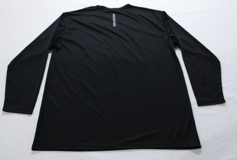 KICK START GEAR MEN'S LONG SLEEVE CREW NECK PERFORMANCE TEE - SIZE XL - BLACK - Brand New