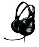 PHILIPS WIRED PC HEADSET ADJUSTABLE HEADBAND, LIGHTWEIGHT, MIC SHM1900 - BLACK - Like New