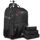 ZOMFELT Rolling Backpack Travel with Wheels 17.3 Inch Wheeled Laptop - Black - Brand New