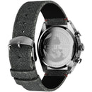 TIMEX LEGACY TONNEAU 42MM CHRONOGRAPH BLACK DIAL LEATHER STRAP - SILVER/BLACK - Like New