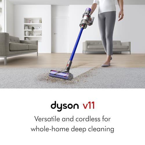 Dyson V11 Cordless Stick Vacuum, Large, 447921-01 - Nickel/Blue - Like New
