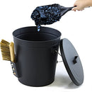 Gcostar Large Metal Ash Bucket with Lid Shovel Hand Broom 5.2 Gallon - Brand New