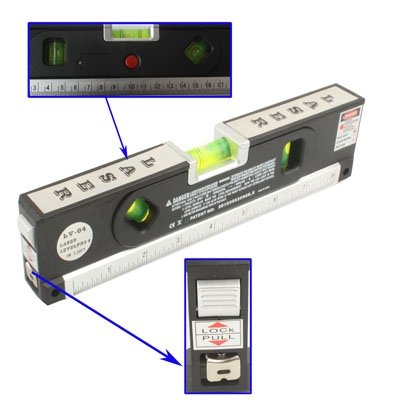 SKYWALK LASER LEVEL, TAPE MEASURE PRO 4 (100CM), LED , LV-04, SWKA-367 - BLACK Like New