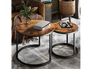 KOTPOP MODERN NESTING COFFEE TABLE SET OF 2 - RUSTIC BROWN - Like New
