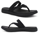 COFACE WOMENS FASHION FLIP FLOPS WITH COMFORTABLE ARCH SUPPORT - SIZE 9 BLACK - Brand New