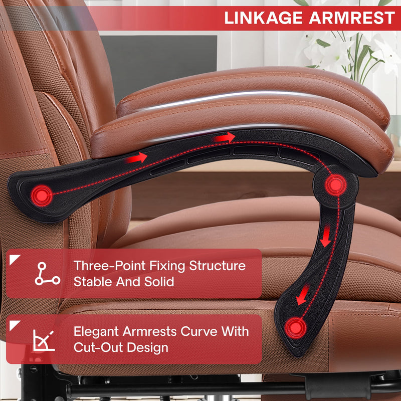 FELIXKING BIG & TALL HIGH-BACK LEATHER OFFICE CHAIR WITH - Scratch & Dent