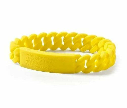 MARC BY MARC JACOBS STANDARD SUPPLY BRAIDED SILICONE RUBBER BRACELET - YELLOW - Brand New