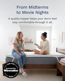 VISCOSOFT MEMORY FOAM MATTRESS TOPPER TWIN XL PREMIUM RAYON COVER - CREAM - Like New
