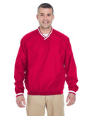 ULTRA CLUB ULTRACLUB UC MENS LS V-NECK WINDSHIRT - SIZE: MEN S - RED - Like New