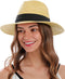 Simplicity Mens Women's Wide Brim Straw Panama Sun Hat - NATURE - Like New